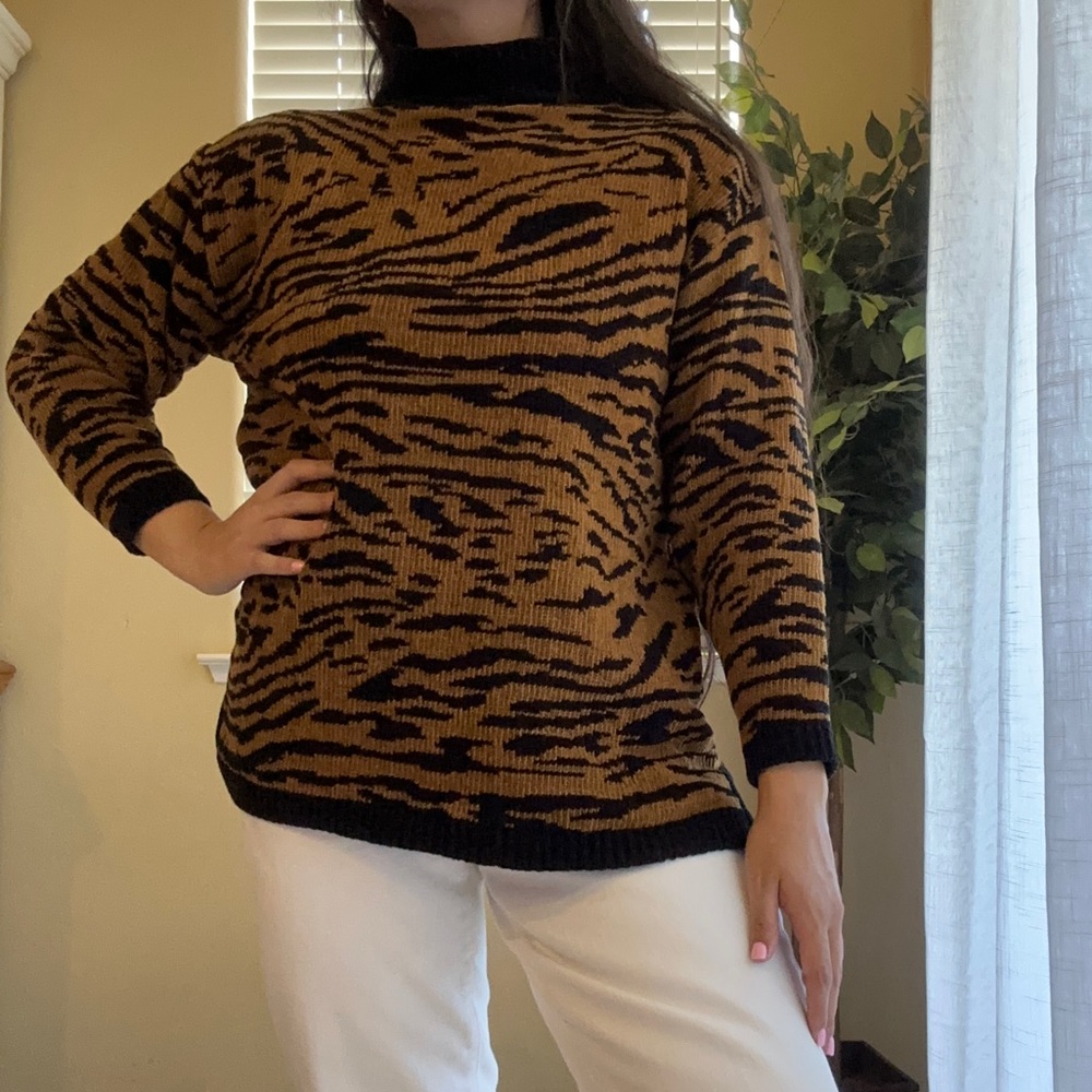 Vintage Express Animal Print Sweater